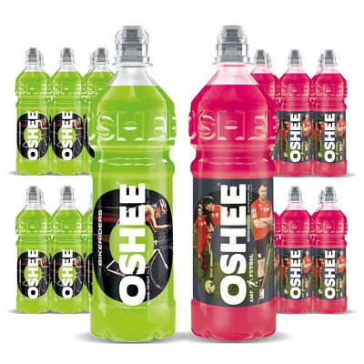 24x OSHEE Isotonic Drink 750 ml (12x limonka - mięta + 12x arbuz)
