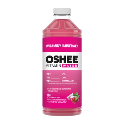 OSHEE Vitamin Water witaminy i minerały winogrona - dragonfruit 1100 ml