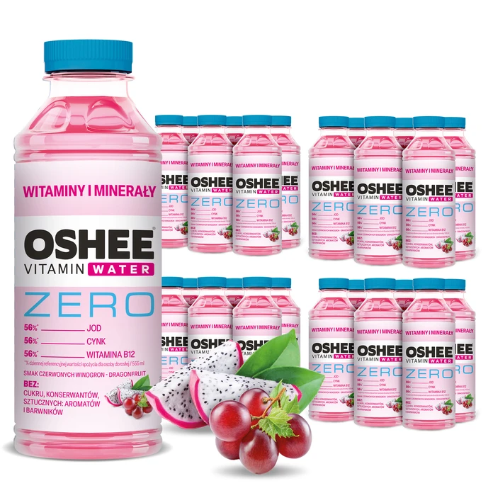 24x OSHEE ZERO Vitamin Water witaminy i minerały 555 ml