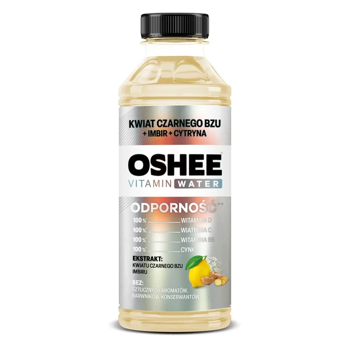 OSHEE Vitamin Water Odporność czarny  bez - cytryna - imbir 555 ml