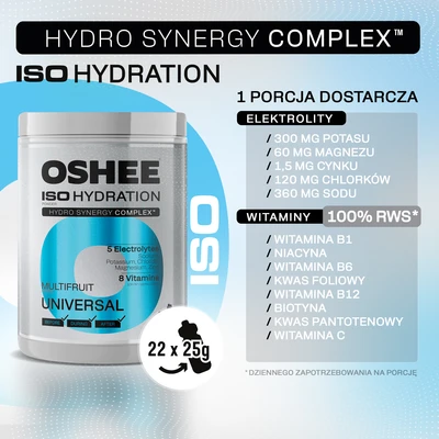 OSHEE ISO Hydration Izotonik w proszku Multifruit 550 g