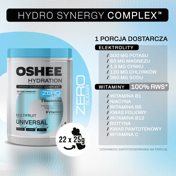 OSHEE Hydration Zero Sugar proszek Multifruit 330 g