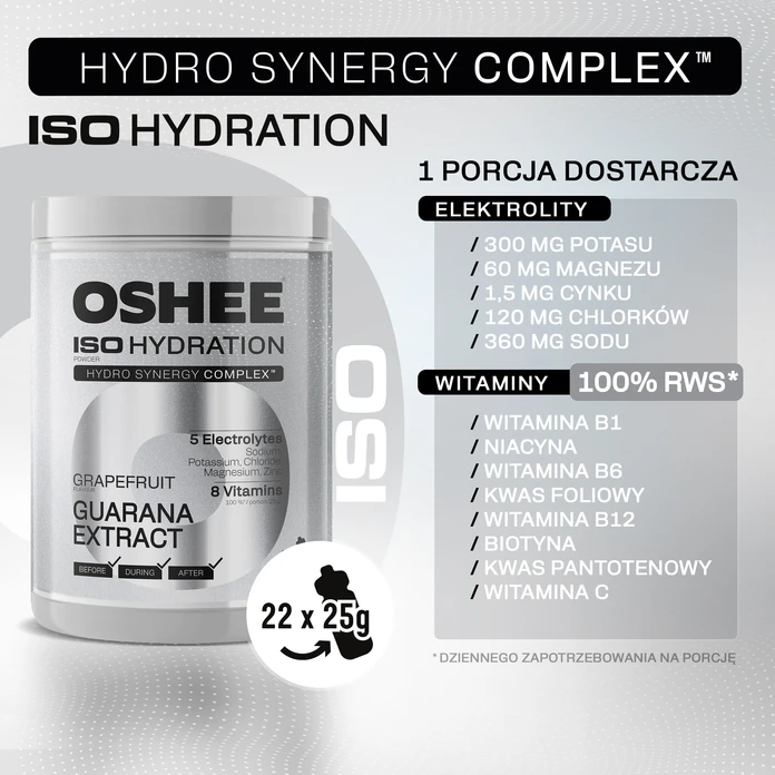 OSHEE ISO Hydration izotonik w proszku Grapefruit guarana 550 g