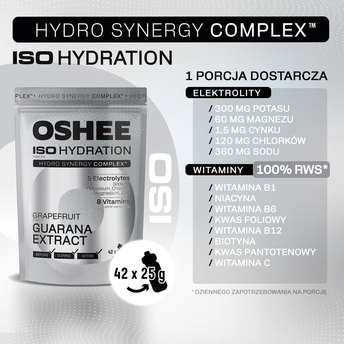 OSHEE ISO Hydration izotonik w proszku Grapefruit guarana 1050 g