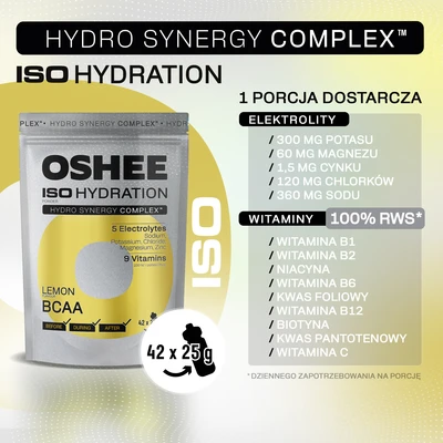 OSHEE ISO Hydration izotonik w proszku Lemon BCAA 1050 g