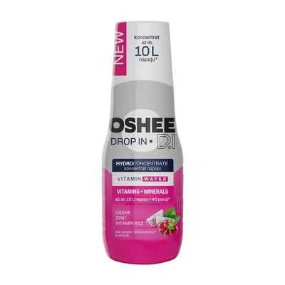 OSHEE Drop In Hydrokoncentrat Witaminy i minerały 500 ml czerwone winogrono - smoczy owoc