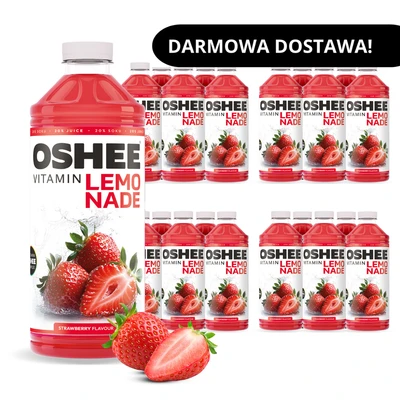 24x OSHEE Vitamin Lemonade truskawka 1100 ml