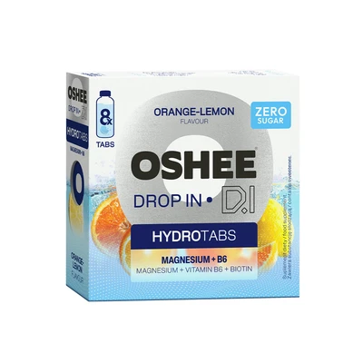 OSHEE Drop in Hydrotabs Vit Water Magnesium + B6 lemon orange 8 Tabs