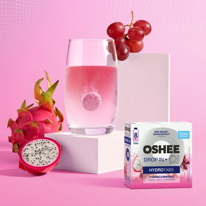 OSHEE Drop in Hydrotabs Vitamin Water Vitamins + Minerals 8 Tabs
