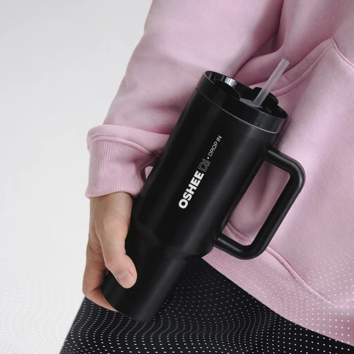 Butelka termiczna OSHEE DROP IN HydraGrip czarna 1200 ml