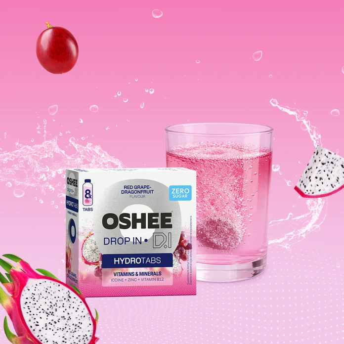 OSHEE Drop in Hydrotabs Vitamin Water Vitamins + Minerals 8 Tabs