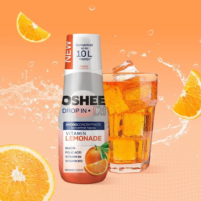 3x OSHEE Drop In Lemonade pomarańcza 500 ml