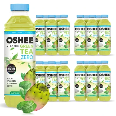 [Zestaw] OSHEE Vitamin Green Tea ZERO kaktus - mięta 555 ml