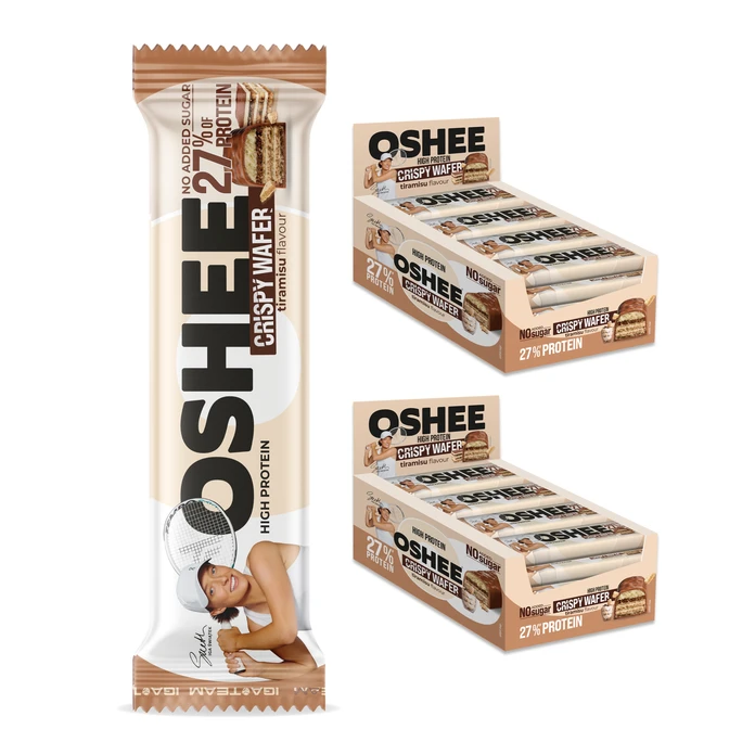 24x OSHEE &amp; IGA Team Crispy bar chrupiący baton proteinowy tiramisu 37 g
