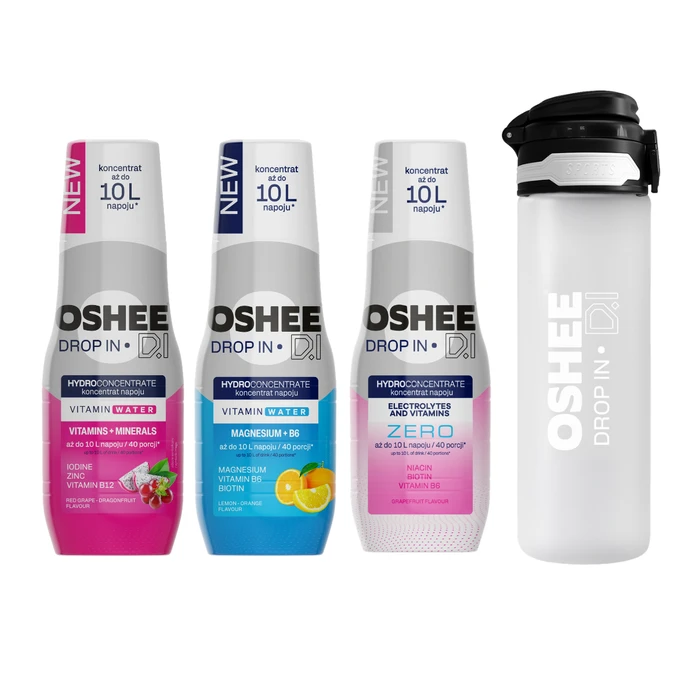 Hydration Starter Pack - MIX 3 + Bidon sportowy z Tritanu 650 ml DROP IN