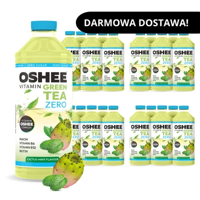 24x OSHEE Vitamin Green Tea ZERO kaktus - mięta 1100ml