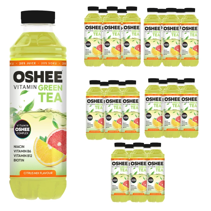 30x OSHEE Vitamin Green Tea Citrus Mix 555 ml