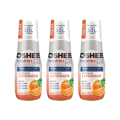 3x OSHEE Drop In Hydrokoncentrat Lemonade pomarańcza 500 ml