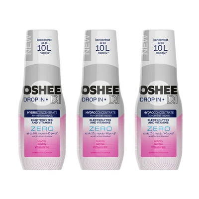 3x OSHEE Drop In ZERO Hydrokoncentrat elektrolity i witaminy 500 ml grejpfrut