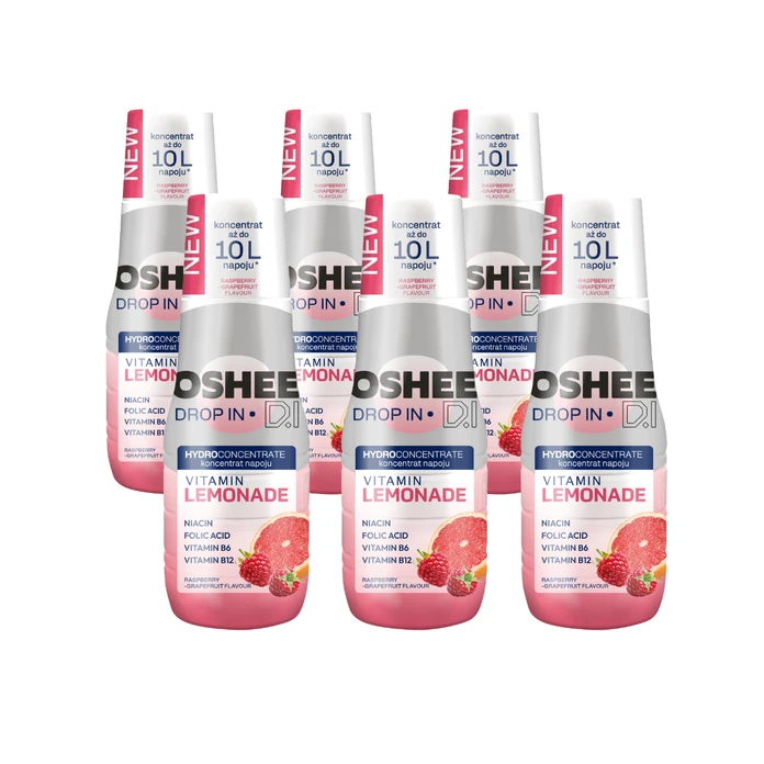 6x OSHEE Drop In Vitamin Lemonade malina grejpfrut 500 ml