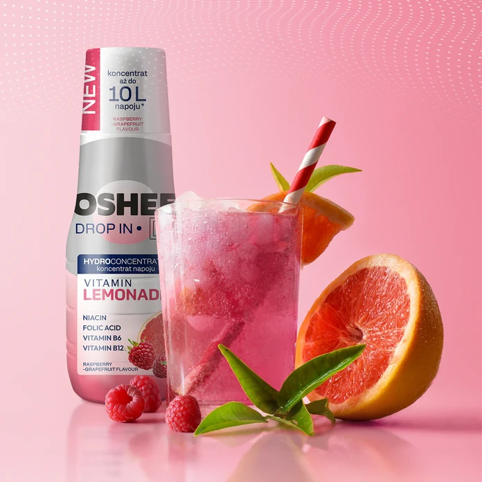 3x OSHEE Drop In Vitamin Lemonade malina grejpfrut 500 ml