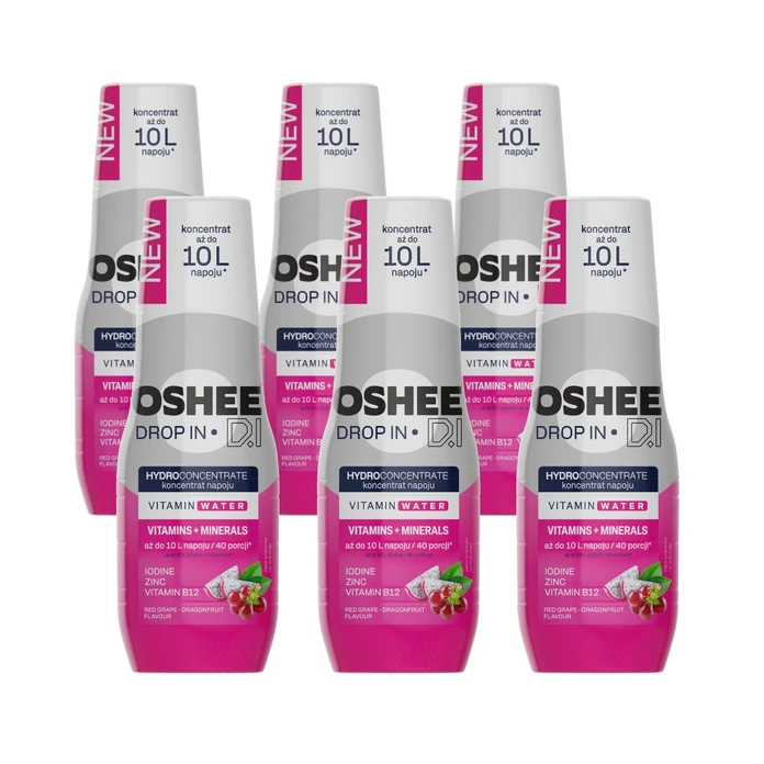[Zestaw] OSHEE Drop In Hydrokoncentrat Witaminy i minerały 500 ml czerwone winogrono - smoczy owoc