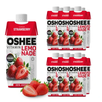 12x OSHEE Vitamin Lemonade truskawka 750 ml Tetra Pak