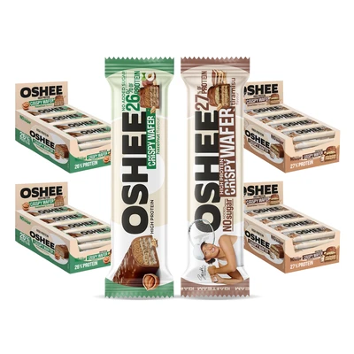 [Zestaw] OSHEE Crispy bar chrupiący baton proteinowy orzech 37 g + OSHEE &amp; IGA Team Crispy bar chrupiący baton proteinowy tiramisu 37 g