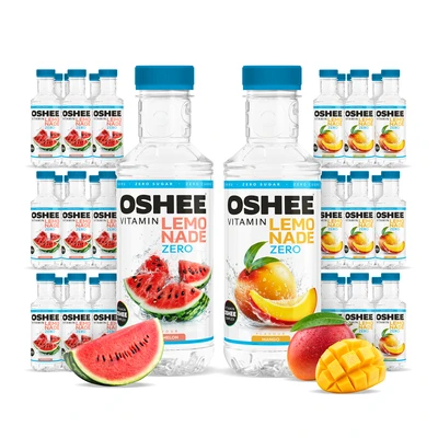 [Zestaw] OSHEE ZERO Vitamin Lemonade arbuz 555ml + OSHEE ZERO Vitamin Lemonade mango 555ml
