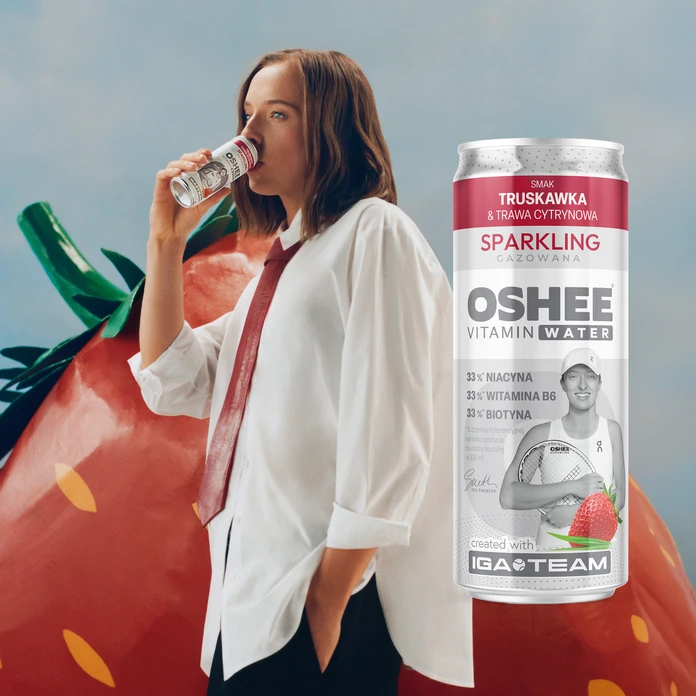 OSHEE Vitamin Water Sparkling truskawka - trawa cytrynowa 330 ml