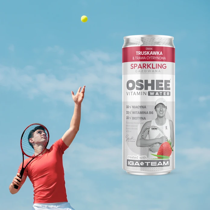 OSHEE Vitamin Water Sparkling truskawka - trawa cytrynowa 330 ml