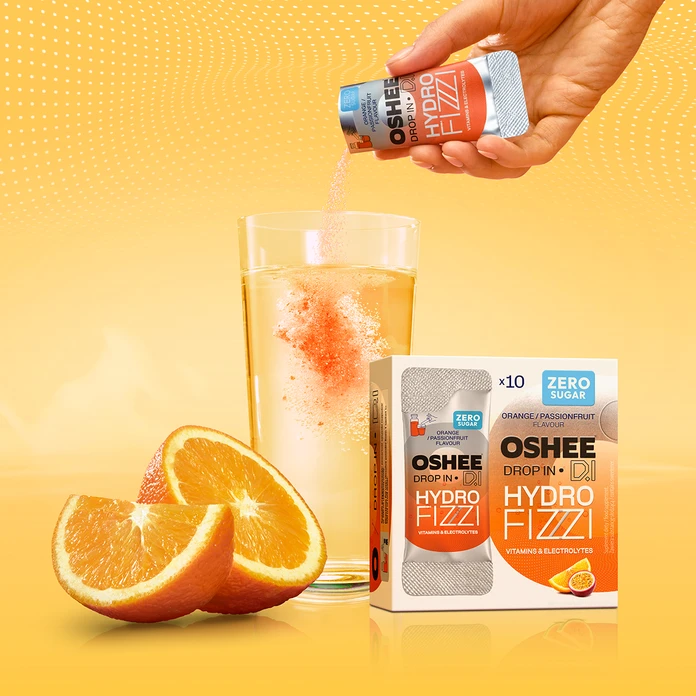 OSHEE Drop in Hydrofizzi ZERO pomarańcza-marakuja10 szt.
