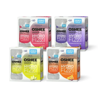4x OSHEE Drop in HydroFizzi ZERO 10 saszetek
