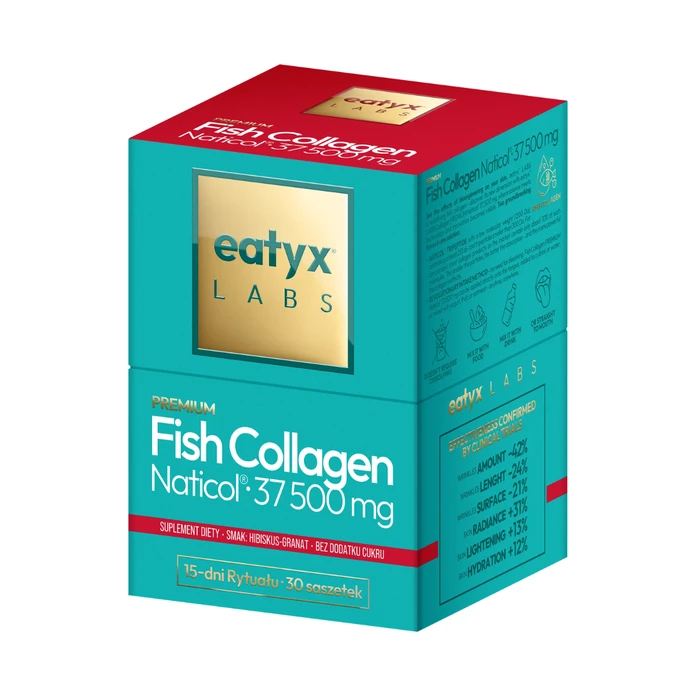 eatyx LABS Collagen rybi Naticol 37 500 mg peptide hibiskus-granat 75 g