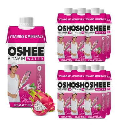 [Zestaw] OSHEE Vitamin Water witaminy i minerały czerwone winogrona - dragonfruit 750 ml Tetra Pak