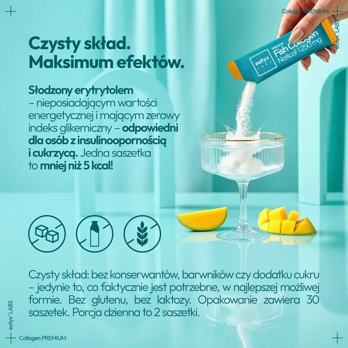 eatyx LABS Collagen rybi Naticol 37 500 mg mango 30 saszetek 75 g
